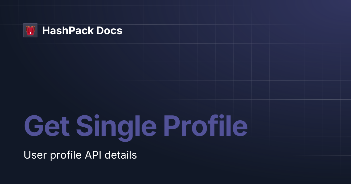 Get Single Profile | HashPack Docs